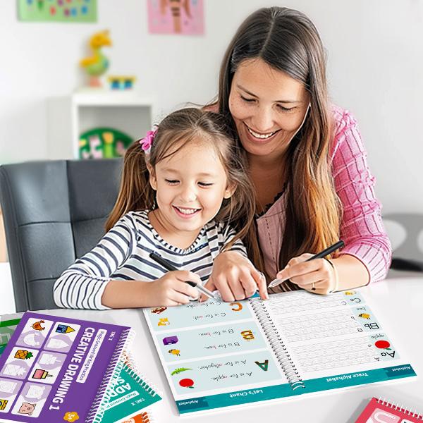 Pack of 6 Reusable Grooved Handwriting Workbook