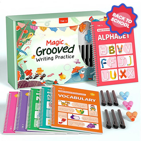 Pack of 6 Reusable Grooved Handwriting Workbook
